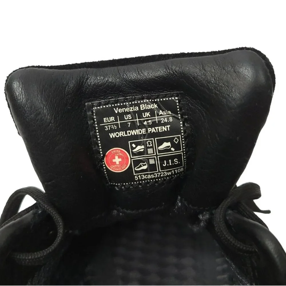 Joya Swiss Venezia Black Suede Leather Toning Womens 7 Shoes Comfort Walking - Picture 8 of 11
